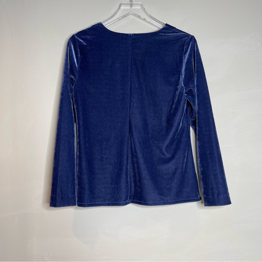 Soft Surroundings Blue Velvet V-Neck Top size s - Picture 4 of 8